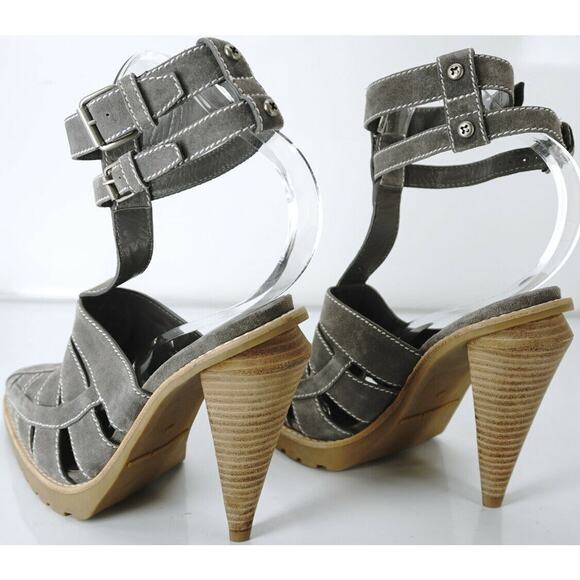 Alexander Wang Suede Leather Abbey Strappy Heel Sandals Size 38 NEW $495 Abby - Picture 11 of 11